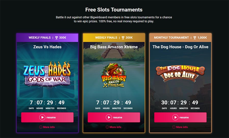 free slots tournament